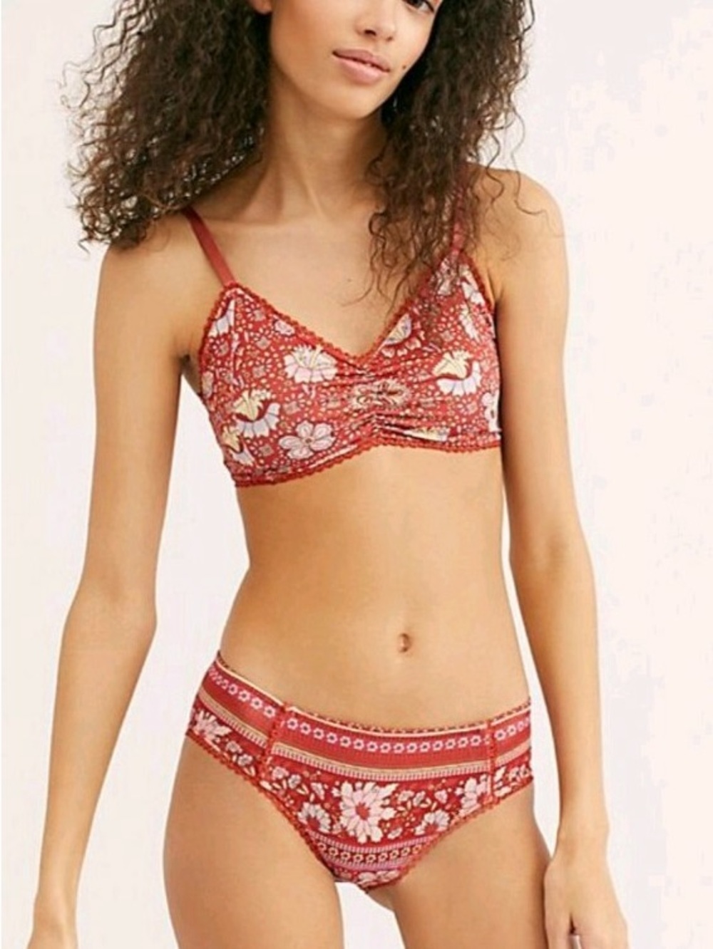 Spell x Free People Poinciana Red Floral Bralette